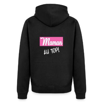 BONNE FÊTE MAMAN. MAMAN - Veste à capuche bio Premium Unisexe - noir - Dos - Nico (187cm)