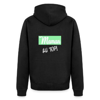 MAMAN. FÊTE DES MÈRES - Veste à capuche bio Premium Unisexe - noir - Dos - Nico (187cm)