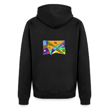 summertime - Unisex Premium Bio Zip Hoodie - Schwarz - Hinten - Nico (187cm)