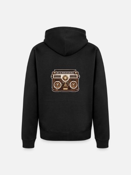 Radio / Analog / Music / Frequency / Speakers - Unisex Premium Organic Zip Hoodie - black
