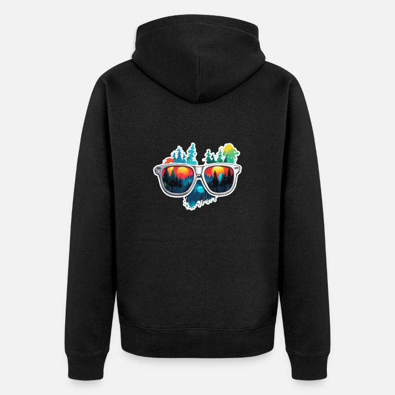 Sunglasses / Reflection / Forest / Reflection - Unisex Premium Organic Zip Hoodie - black