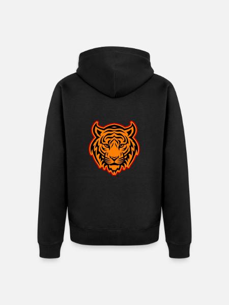 Tiger Head - Unisex Premium Organic Zip Hoodie - black