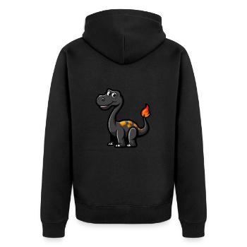 Dinosaur brontosaurus comic - Unisex Premium Organic Zip Hoodie - black - Back - Nico (187cm)