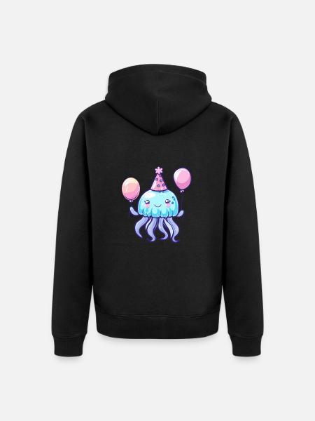 Méduse Anniversaire Bébé - Veste à capuche bio Premium Unisexe - noir