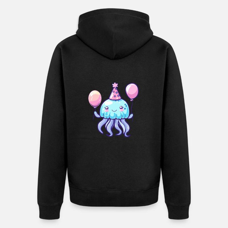 Méduse Anniversaire Bébé - Veste à capuche bio Premium Unisexe - noir