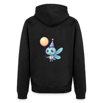 Libellule Anniversaire Bébé - Veste à capuche bio Premium Unisexe - noir - Dos - Nico (187cm)
