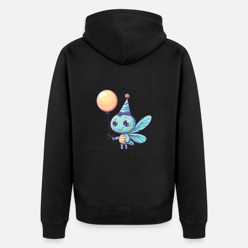 Libellule Anniversaire Bébé - Veste à capuche bio Premium Unisexe - noir