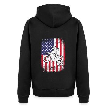 Motocross MX Supercross Enduro Dirt Bike - Veste à capuche bio Premium Unisexe - noir - Dos - Nico (187cm)