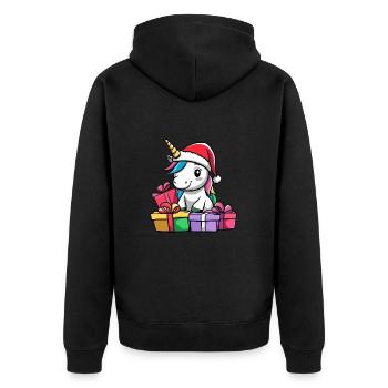 Cadeaux de Noël Licorne - Veste à capuche bio Premium Unisexe - noir - Dos - Nico (187cm)