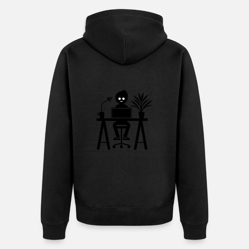 Arbeiter Computer Job Lernen - Unisex Premium Bio Zip Hoodie - Schwarz