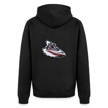 Bateau pirate / Bateau / Mer / Océan / Vagues - Veste à capuche bio Premium Unisexe - noir - Dos - Nico (187cm)