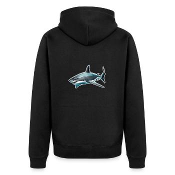 Requin / Faune / Sous-marin / Mer / Océan - Veste à capuche bio Premium Unisexe - noir - Dos - Nico (187cm)