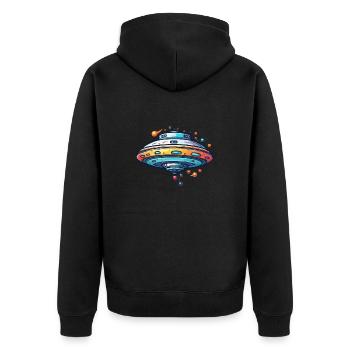 Alien / Vaisseau spatial / OVNI / Zone 51 / Tout / Mars - Veste à capuche bio Premium Unisexe - noir - Dos - Nico (187cm)
