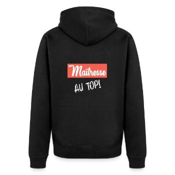 GELIEBTE - Unisex Premium Bio Zip Hoodie - Schwarz - Hinten - Nico (187cm)