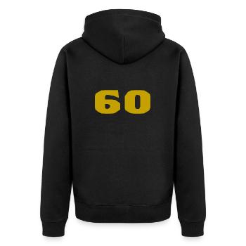 60. 60 ANS. 60e ANNIVERSAIRE. ANNIVERSAIRE 60 ANS. - Veste à capuche bio Premium Unisexe - noir - Dos - Nico (187cm)