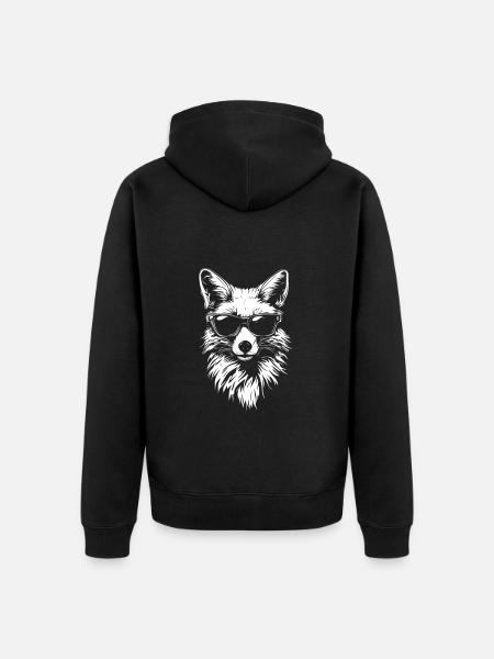 Cool Fox Sunglasses Summer - Unisex Premium Organic Zip Hoodie - black