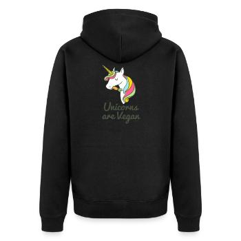 Licorne T-shirt pour les végétaliens - « licornes sont Vegan » - Veste à capuche bio Premium Unisexe - noir - Dos - Nico (187cm)