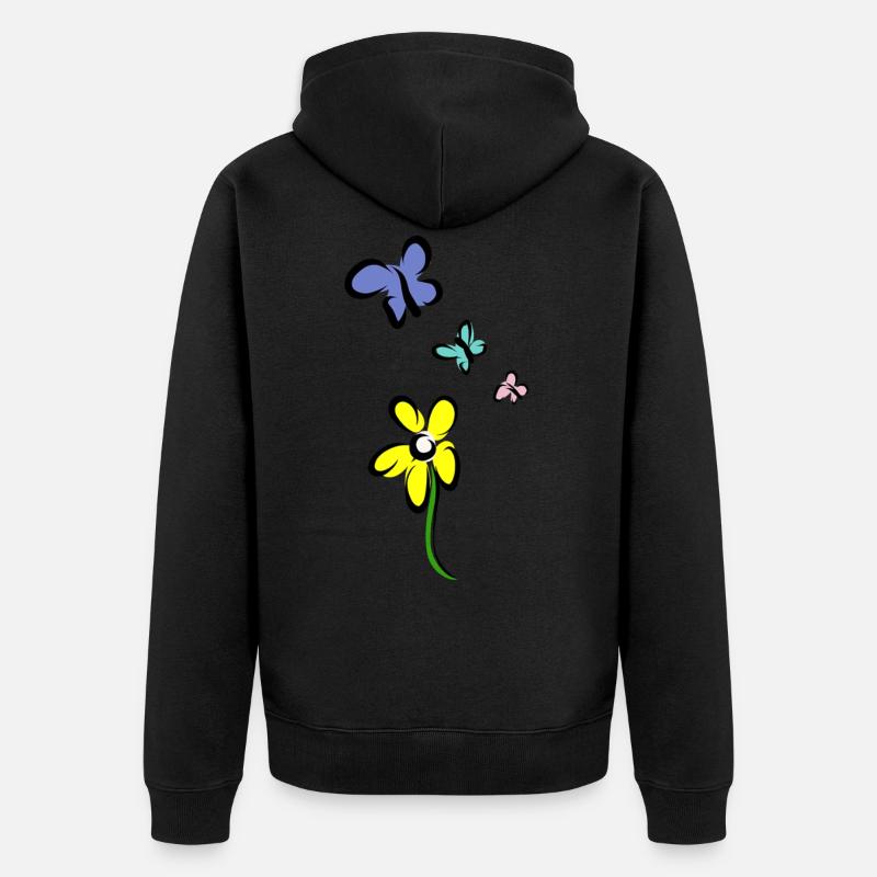 Nicht nur eine Blume - Unisex Premium Bio Zip Hoodie - Schwarz