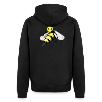 wasp - Unisex Premium Organic Zip Hoodie - black - Back - Nico (187cm)
