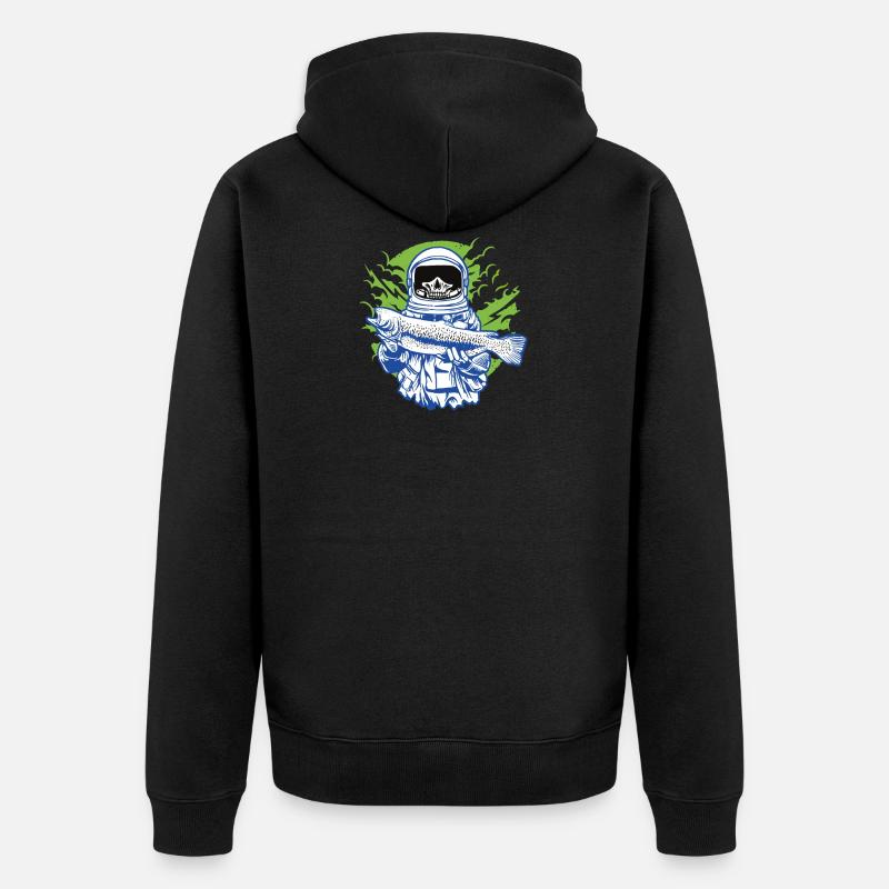 La pêche squeletté des astronautes. - Veste à capuche bio Premium Unisexe - noir