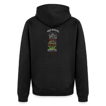 hamburger love fast food pimp my burger mac grill - Unisex Premium Bio Zip Hoodie - Schwarz - Hinten - Nico (187cm)