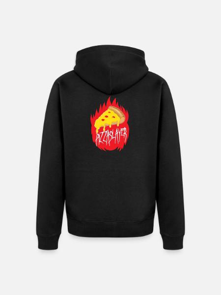 Pizza Slayer - Unisex Premium Organic Zip Hoodie - black