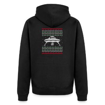 Laid UFO Noël chandail cadeau de Noël - Veste à capuche bio Premium Unisexe - noir - Dos - Nico (187cm)