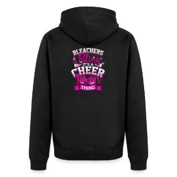 Cheerleader Mutter Mom Geschenk - Unisex Premium Bio Zip Hoodie - Schwarz - Hinten - Nico (187cm)