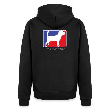 Beagle Dog T-Shirt - Unisex Premium Organic Zip Hoodie - black - Back - Nico (187cm)