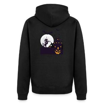 Your Halloween Unicorn - Unisex Premium Organic Zip Hoodie - black - Back - Nico (187cm)