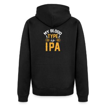 My blood type is IPA Craftbeer beer gift - Unisex Premium Organic Zip Hoodie - black - Back - Nico (187cm)