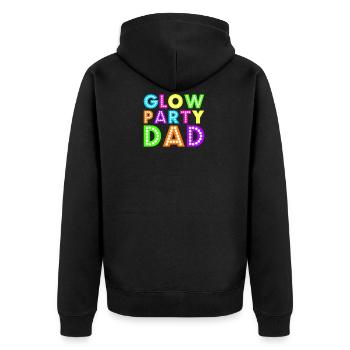 Glow Party Dad - Unisex Premium Organic Zip Hoodie - black - Back - Nico (187cm)
