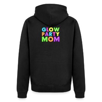 Glow Party Mom - Unisex Premium Organic Zip Hoodie - black - Back - Nico (187cm)