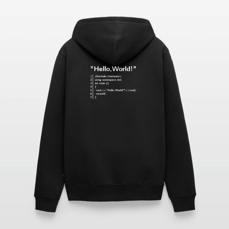 Hello Welt Programm - Programmierer T-Shirt Unisex Premium Bio Zip Hoodie