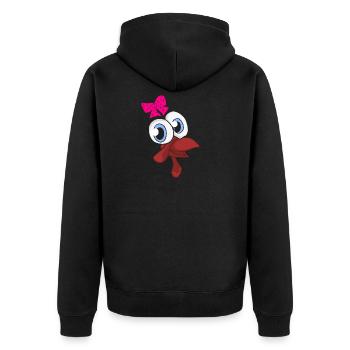 Turkey Face Girl Pink Bow - Unisex Premium Organic Zip Hoodie - black - Back - Nico (187cm)