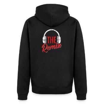 The Original The Remix Tee Shirt Distressed - Unisex Premium Organic Zip Hoodie - black - Back - Nico (187cm)