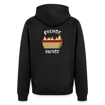 Buenos Nachos gift - Unisex Premium Organic Zip Hoodie - black - Back - Nico (187cm)