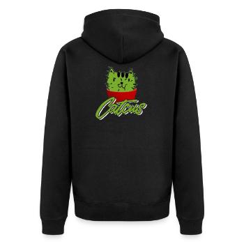 Catcus drôle Cactus Cat Pun shirt - Veste à capuche bio Premium Unisexe - noir - Dos - Nico (187cm)