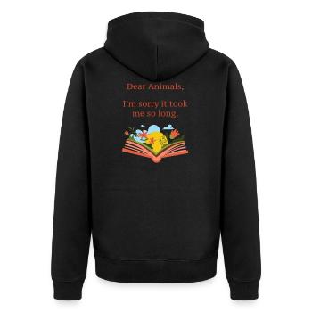 Je suis désolé qu'il ait fallu si longtemps | végétalien - Veste à capuche bio Premium Unisexe - noir - Dos - Nico (187cm)