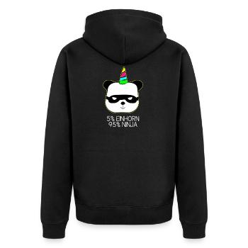 Weihnachten Einhorn neu new Geschenk Regenbogen - Unisex Premium Bio Zip Hoodie - Schwarz - Hinten - Nico (187cm)