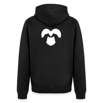 Horses Heart - Pferde Herz - Unisex Premium Bio Zip Hoodie - Schwarz - Hinten - Nico (187cm)