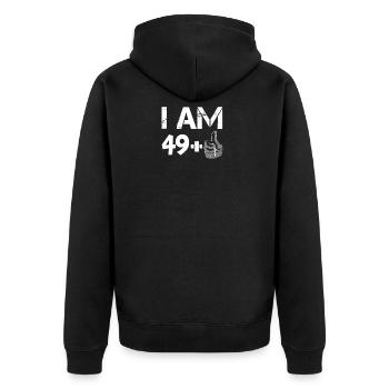 49 + 1; 50; 50 anniversaire; cadeau; cinquante - Veste à capuche bio Premium Unisexe - noir - Dos - Nico (187cm)