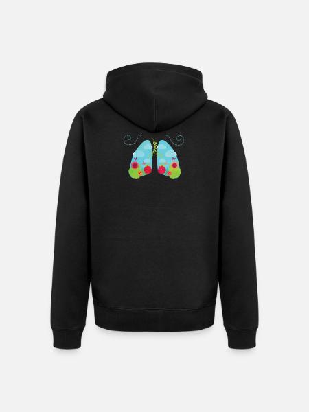 Nichtraucher - Unisex Premium Bio Zip Hoodie - Schwarz