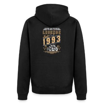 Geburtstag Shirt Landwirt Traktor Legende 1993 - Unisex Premium Bio Zip Hoodie - Schwarz - Hinten - Nico (187cm)
