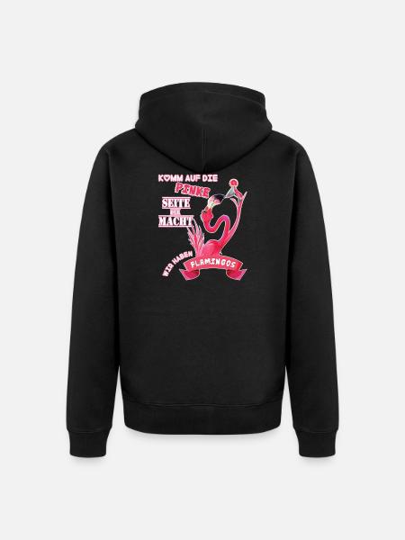 Flamingo - Unisex Premium Bio Zip Hoodie - Schwarz