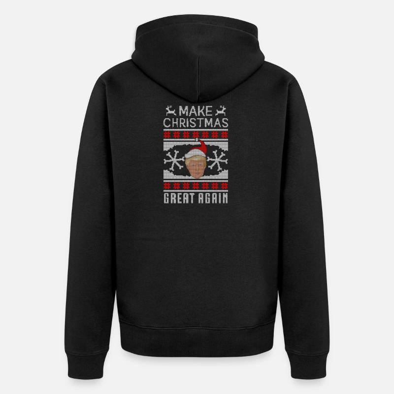 Make Christmas Great Again - Unisex Premium Bio Zip Hoodie - Schwarz