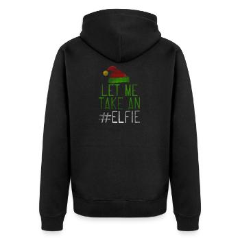 Let Me Take An Elfie Ugly Style - Unisex Premium Bio Zip Hoodie - Schwarz - Hinten - Nico (187cm)