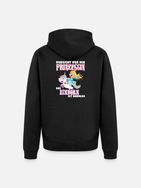Einhorn - Unisex Premium Bio Zip Hoodie - Schwarz