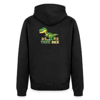 Tree Rex T-Rex Dinosaurier Weihnachten Geschenk - Unisex Premium Bio Zip Hoodie - Schwarz - Hinten - Nico (187cm)