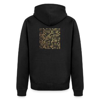 golden dots - Unisex Premium Organic Zip Hoodie - black - Back - Nico (187cm)